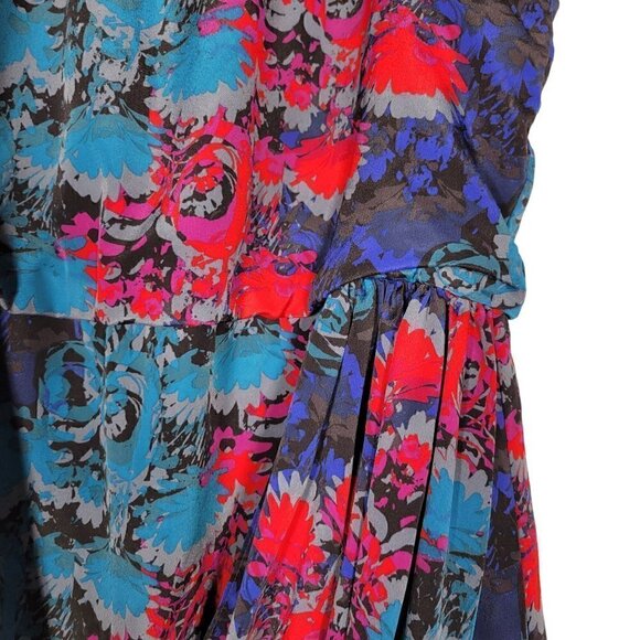 Banana Republic Women's Vibrant Color Floral Draped Detail Dress Size 14 - Picture 4 of 13